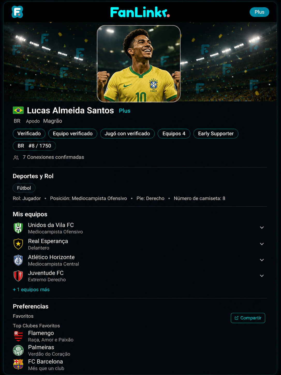 FanLinkr Snapshot de Brasil
